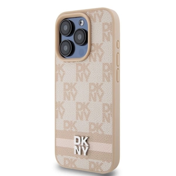 DKNY iPhone 14 Pro Max Mobilskal Läder Checkered Mono Pattern
