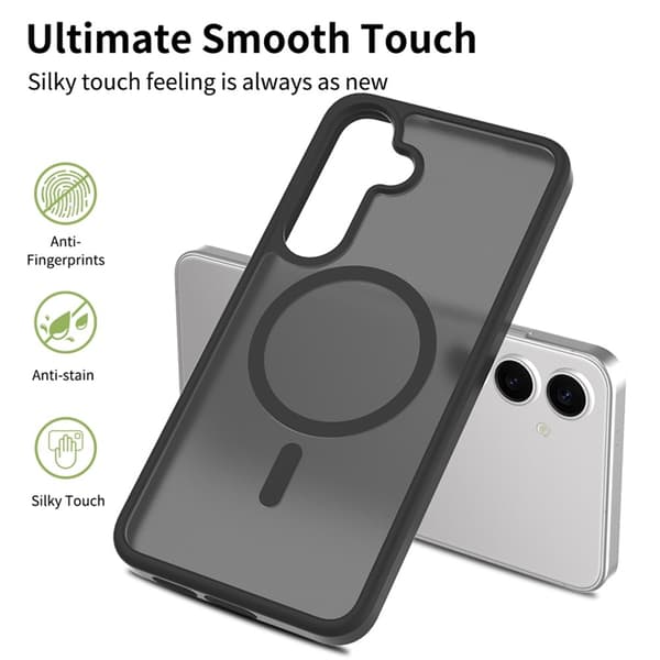 Mobilskal till Galaxy S25 Plus/S24 Plus MagSafe Skin Touch Acrylic Rosa