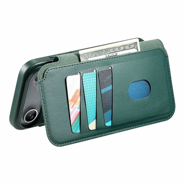CASENEO iPhone Air Plånboksfodral RFID Blocking Konstläder - Grön