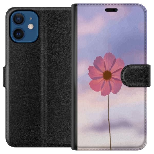 Plånboksfodral till Apple iPhone 12 med Rosa blomma