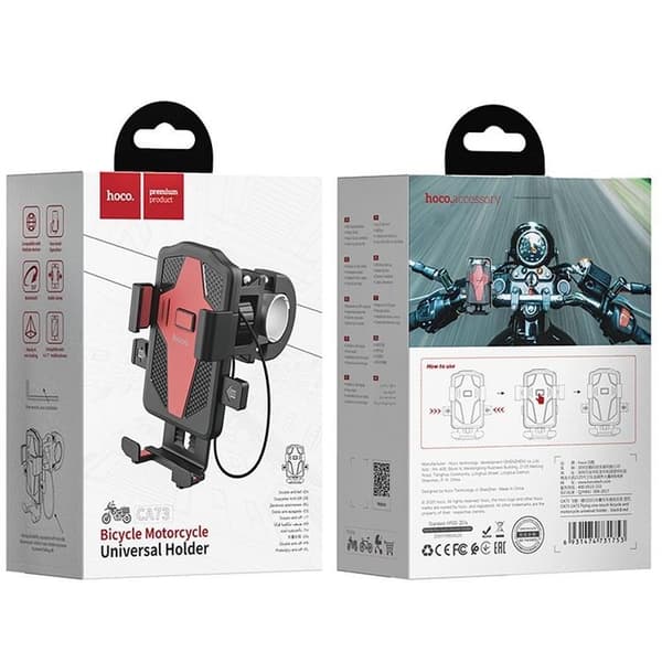 Hoco Motorcykel/Cykelhållare för Styre CA73 - Svart Svart