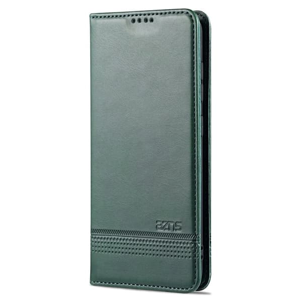 AZNS Samsung Galaxy S21 FE Plånboksfodral Konstläder - Grön