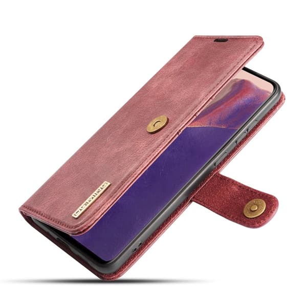 DG.MING 2-in-1 Back Cover + Äkta Läder Plånboksfodral Röd
