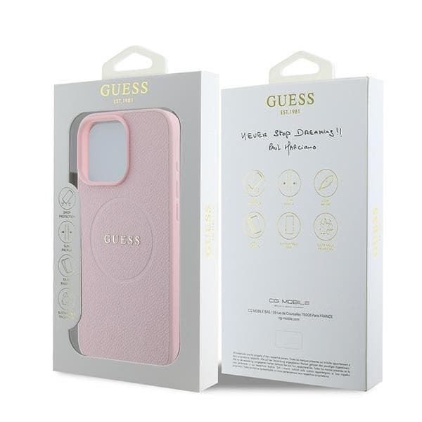 Guess telefontaske til iPhone 15 Pro Max MagSafe MagSafe Kornet Ring - Lyserød