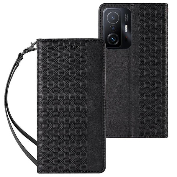 Galaxy A13 5G Plånboksfodral Magnet Strap - Musta Black