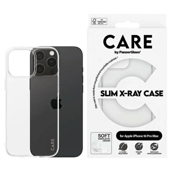 CARE By PanzerGlass Mobilskal till iPhone 16 Pro Max X-Ray Soft - Transparent