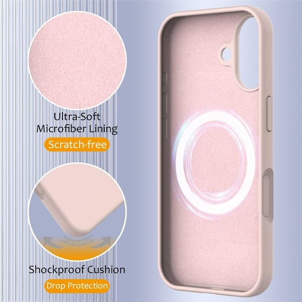 Mobilskal till iPhone 17 MagSafe Silikon Anti-Drop - Rosa Rosa