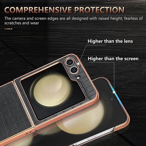 AZNS Samsung Galaxy Z Flip5 Plånboksfodral Konstläder - Grön
