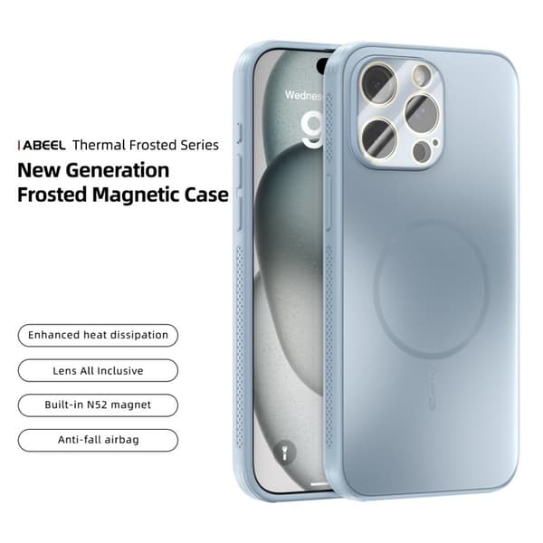 ABEEL Mobilskal till iPhone 15 Pro Max TPU PC Kyl Matte - Blå