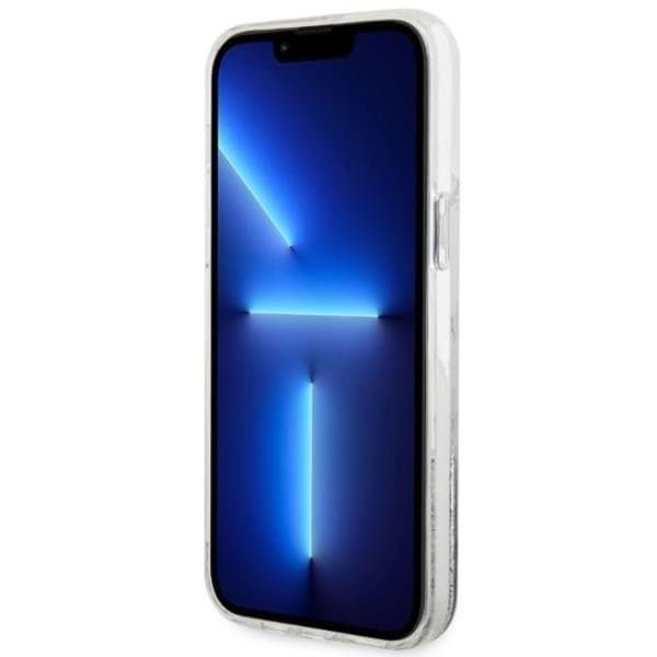 Guess iPhone 14 Pro Max Mobilskal Liquid Glitter Marble - Hvid Vit