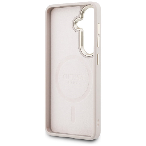 Guess Mobilskal För Galaxy S26 Plus MagSafe 4G Embossed Ring - Rosa Rosa