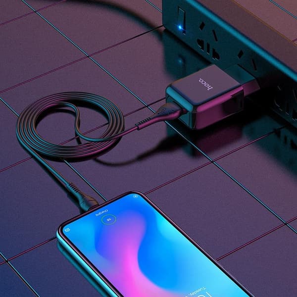 HOCO rejseoplader USB + Kabel USB-C 2A N2 Vigour Sort Black