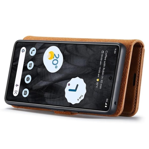 DG.MING Google Pixel 8 Pro Wallet Case Ægte læder - Brun