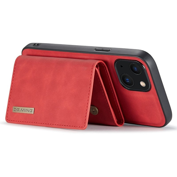 DG.MING Magnetiskt Konstläder Plånboksfodral iPhone 15 Plus Röd