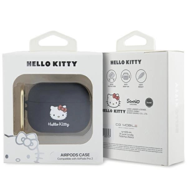 Hello Kitty AirPods Pro 2 (2022/2023) Skal Silikon 3D Kitty Head - Svart Svart