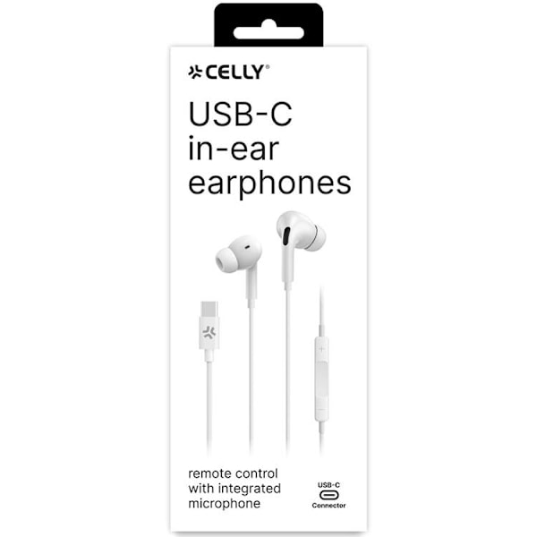 CELLY UP1200 Stereoheadset In-Ear USB-C - Vit