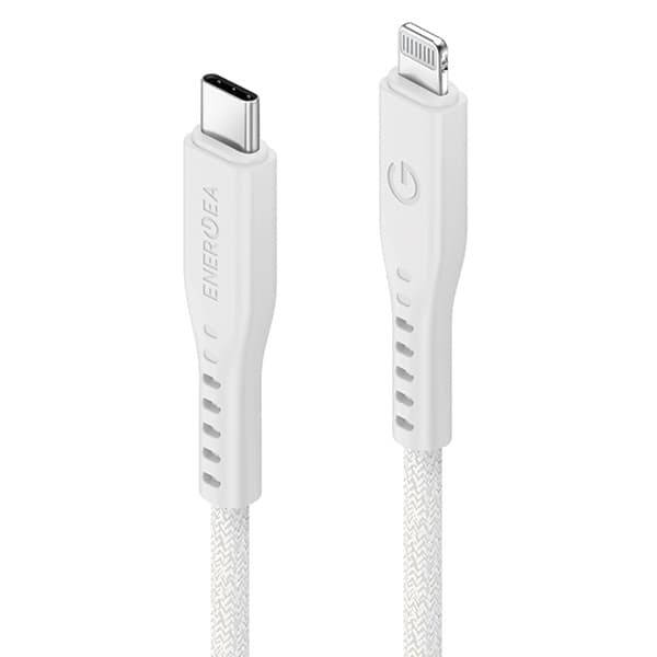 Energea USB-C till Lightning Kabel 60W 3A 1.5m - Vit Vit