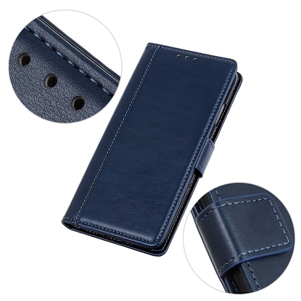 KHAZNEH Galaxy S23 Plus Plånboksfodral Stand Flip PU Läder - Blå