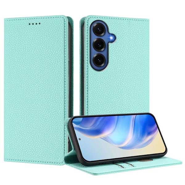 Plånboksfodral för Samsung Galaxy S26 Plus RFID Blocking Konstläder - Mintgrön