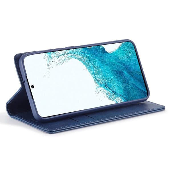 LC.IMEEKE för Samsung Galaxy S22+ Plånboksfodral Konstläder - Blå