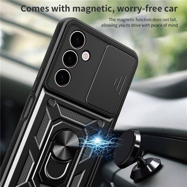 Galaxy A24 4G Mobilcover Ringholder Kickstand - Sort Black