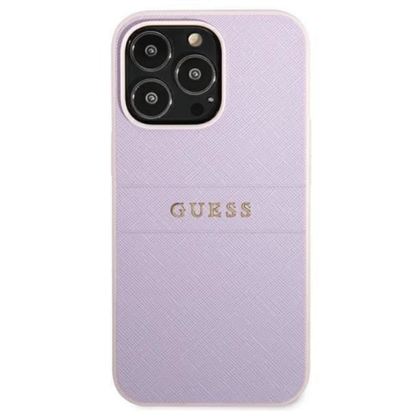 Guess iPhone 13 Pro Skal Saffiano Hot Stamp & Metal Logo - Lilla