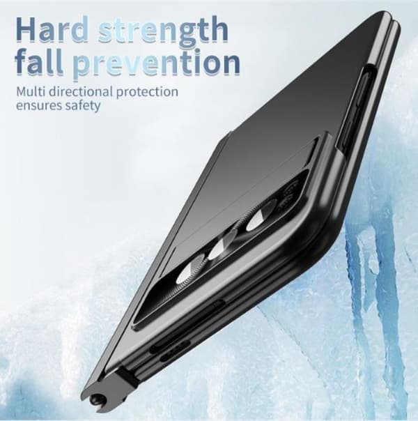 Mobilskal till Google Pixel Fold Electroplating Kickstand med Pennfack - Svart Svart