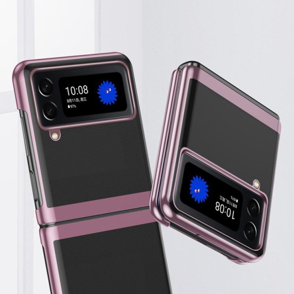 Galaxy Z Flip 4 Skal Plating Metallic Frame - Svart