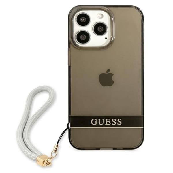 Guess iPhone 13 Pro Skal Translucent Stap - Musta Black