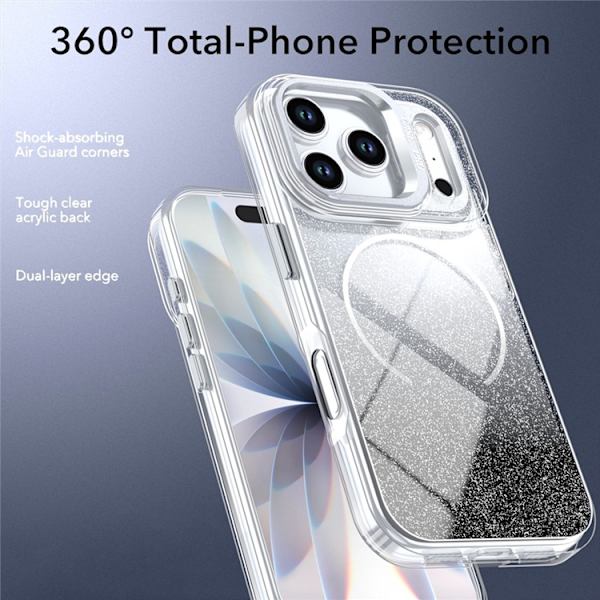 Mobilskal till iPhone 17 Pro Max MagSafe Shockproof Glitter Gradient Svart