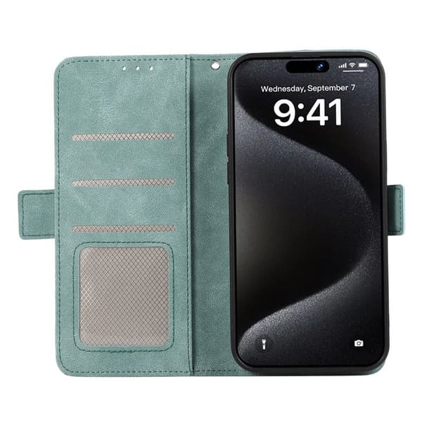 ABEEL Mobilskal till iPhone 16 Pro Max Magnetiskt RFID-Skydd Konstläder - Blå