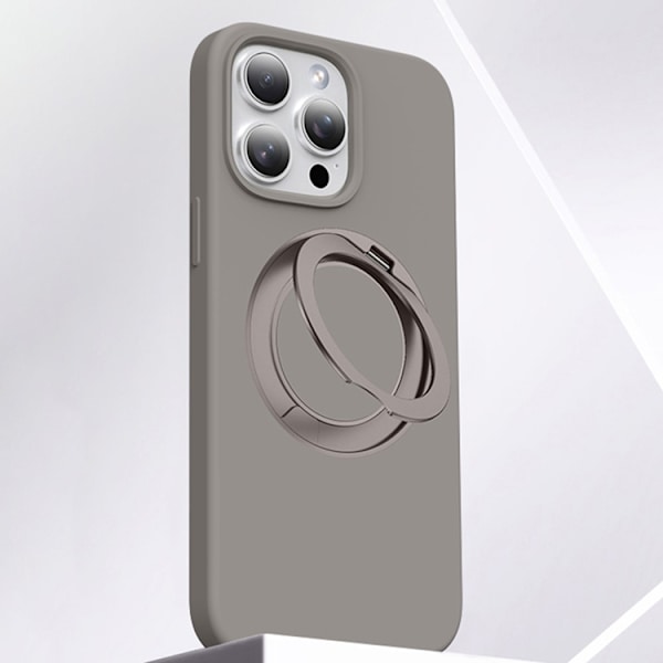 Mobilskal till iPhone 16 Pro Max MagSafe Silikon Roterande - Grå Grå