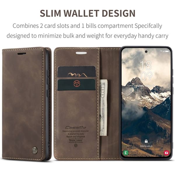CASEME 013 Plånboksfodral för Samsung Galaxy S25 Edge - Kaffe