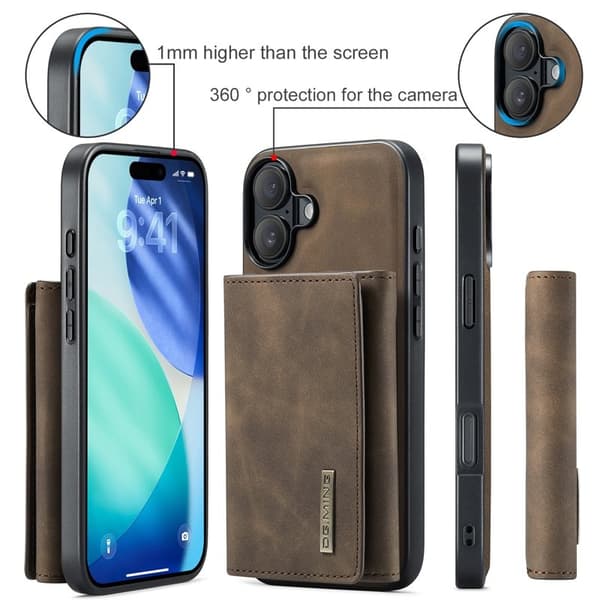 DG.MING M1 Series Mobilskal till iPhone 17 med Kickstand - Brun