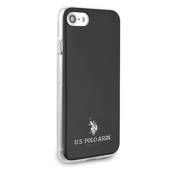 Den amerikanske Polo Assn. Shiny iPhone 7/8/SE 2020 Etui Sort Black