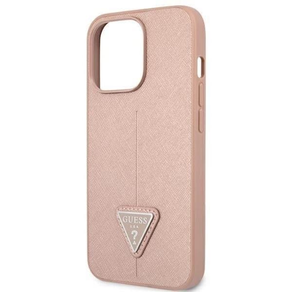 Guess iPhone 13 Pro/13 Skal Saffiano Triangle Logo - Rosa Rosa