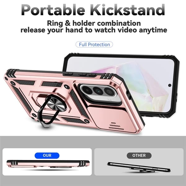 Mobilskal till Galaxy A36/A56 Kickstand PC + TPU - Roséguld Roséguld