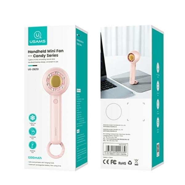 USAMS Mini Handfläkt 1200 mAh Candy ZB251FS01 - Vit Vit