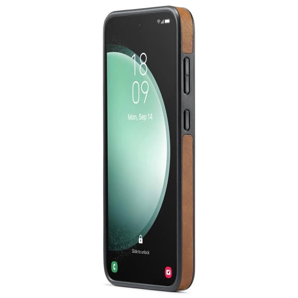 DG.MING Mobilskal till Samsung Galaxy S24 FE Anti-Drop Läder Brun