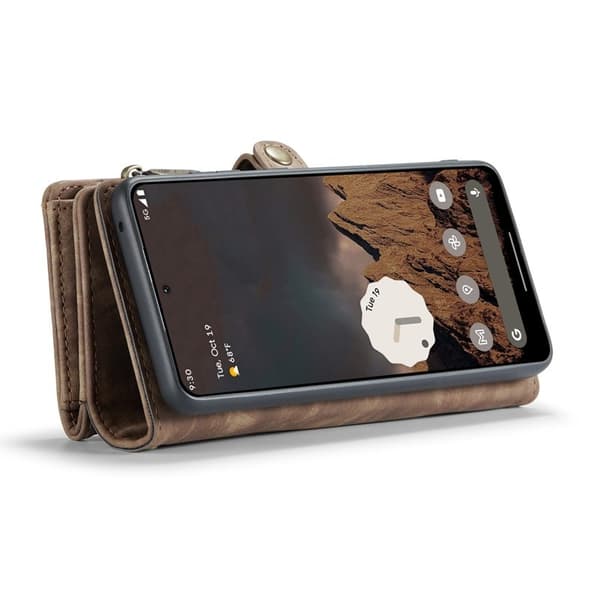 CASEME Plånboksfodral Konstläder till Google Pixel 9 Pro - Brun