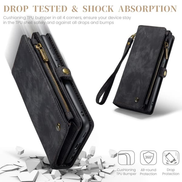 CASEME 008 Samsung Galaxy A16 5G Plånboksfodral Konstläder Svart