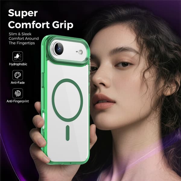 Mobilskal till iPhone Air MagSafe TPU+PC - Transparent Grön Grön