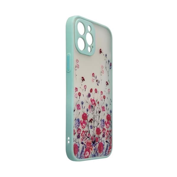 iPhone 12 Pro Max Skal Flower Design - Ljusblå Blå