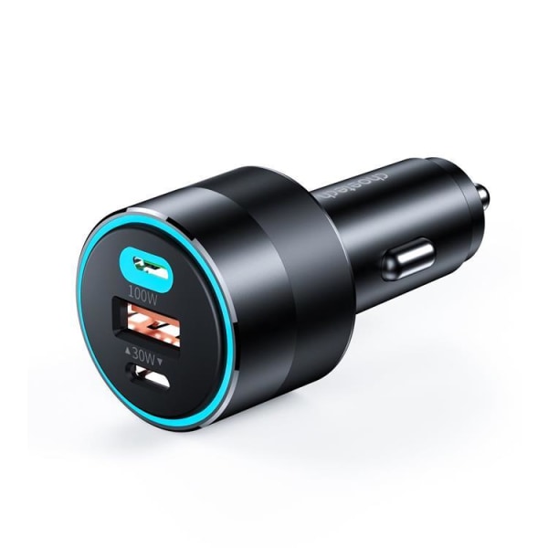 Choetech Fast Billaddare USB-A Till 2x USB-C 130W - Svart