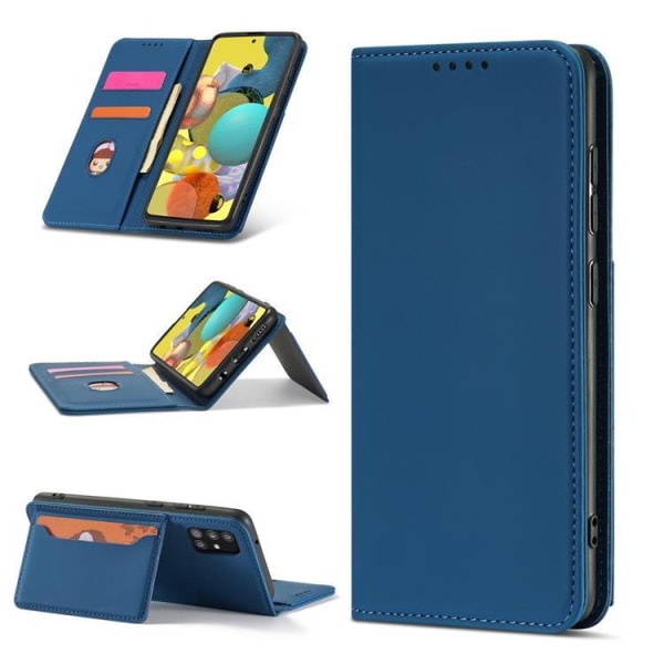 Galaxy A13 5G Wallet Case -magneettiteline - sininen