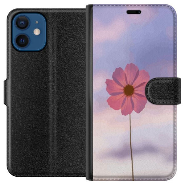 Plånboksfodral till Apple iPhone 12 med Rosa blomma