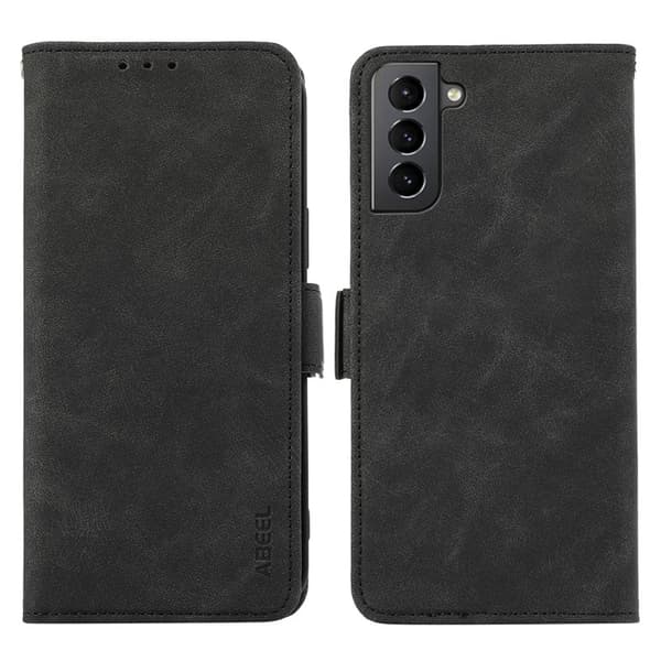 ABEEL Samsung Galaxy S21 Plånboksfodral Konstläder RFID-Skydd Svart