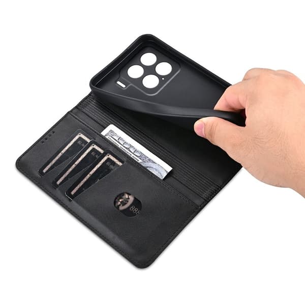 AZNS Xiaomi 15 Plånboksfodral Konstläder - Svart