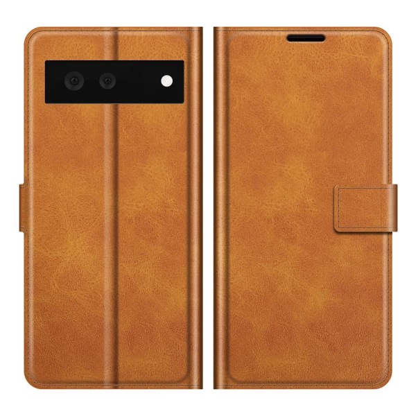 Folio Flip Läder Plånboksfodral Google Pixel 6 - Brun Brun