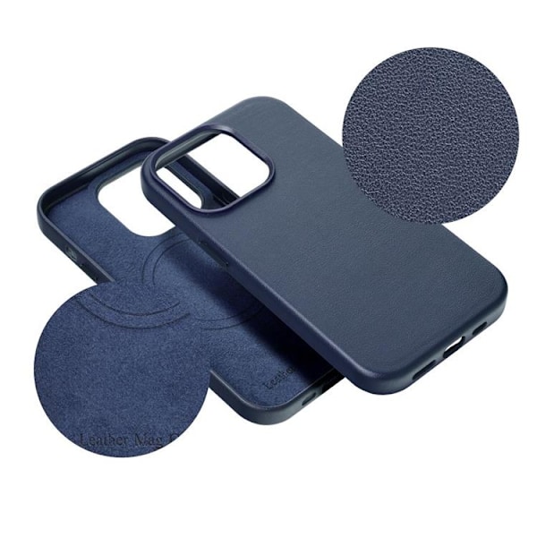 iPhone 12 Pro Max Magsafe Skal Läder - Indigo Blå